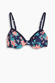Esprit Ongewatteerde beugel-bh met hibiscusprint Navy for Women