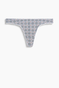 Esprit Zijdeachtige hipster-slip met fijne print White for Women