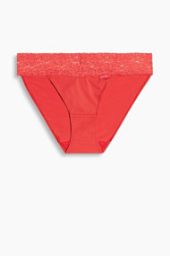 Esprit Zijdeachtige hipster-slip met kantrandje Red for Women