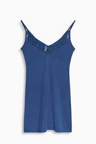 Esprit Jersey negligé met fijne kant Petrol Blue for Women