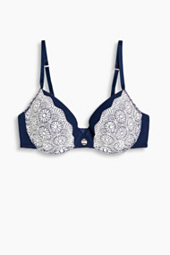 Esprit Gewatteerde beugel-bh met kanten beleg Navy for Women