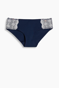 Esprit Hipster-short met kanten beleg Navy for Women