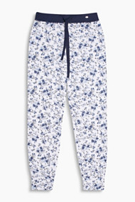 Esprit Jersey broek met kant, 100% katoen White for Women