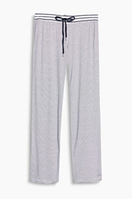 Esprit Soepele, gestreepte broek, jersey/stretch White for Women