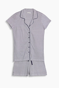 Esprit Jersey pyjama met print, 100% katoen Navy for Women