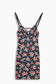 Esprit Negligé met hibiscusprint, jersey/stretch Navy for Women
