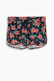 Esprit Short met hibiscusprint, jersey/stretch Navy for Women