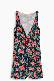 Esprit Trui met hibiscusprint, jersey/stretch Navy for Women