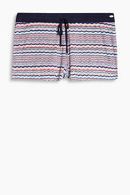 Esprit Short met zigzagprint, jersey/stretch Navy for Women