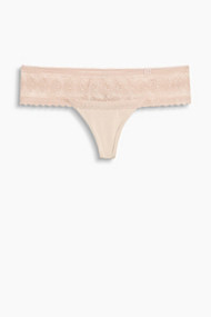 Esprit NYE zijdeachtige string met fijne kant Skin Beige for Women