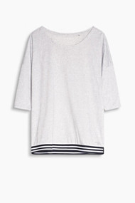 Esprit Wijd, gemêleerd shirt met linnen Light Gunmetal for Women