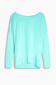 Esprit Burnt-out longsleeve van een katoenmix Aqua Green for Women