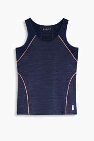 Esprit Tanktop met geperforeerde details, E-DRY Navy for Women
