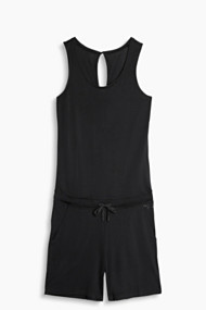 Esprit Soepele jersey jumpsuit met tunnelkoord Black for Women