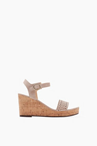 Esprit Wedges met kurkzool Dark Old Pink for Women