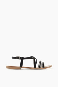 Esprit Vrouwelijke leren sandalen met stras Black for Women