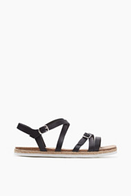 Esprit Sandalen met gekruiste bandjes van leer Black for Women