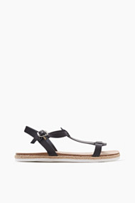 Esprit Sandalen met T-strap van echt leer Black for Women