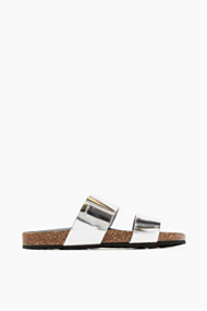 Esprit Metallic slippers van leer Silver for Women