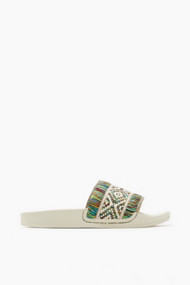 Esprit Slippers met etnische look Off White for Women