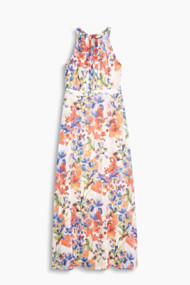 Esprit Maxi-jurk van chiffon met plooitjesvoorpand Off White for Women