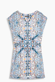 Esprit Soepele tuniekjurk met ornamentprint Light Aqua Green for Women