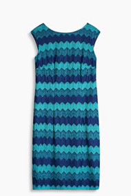 Esprit Kokerjurk met geweven zigzagmotief Blue for Women