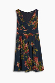 Esprit Lichte chiffon jurk met bloemenprint Navy for Women