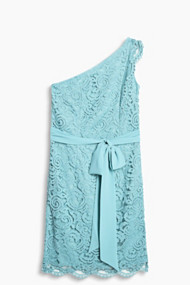 Esprit One-shoulder-jurk van kant met strik Dusty Green for Women