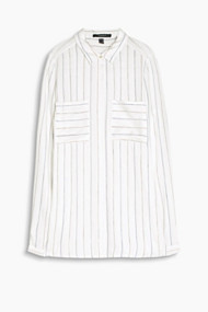 Esprit Zachte, lange blouse met fijne strepen Off White for Women