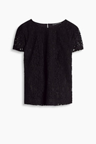 Esprit Blouse van gebloemde kant met 3D-look Black for Women