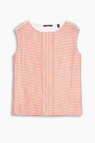 Esprit Top van stof en jersey, 100% linnen Burnt Orange for Women