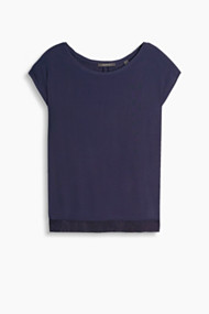 Esprit Soepel blouseachtig shirt met ripsband Navy for Women