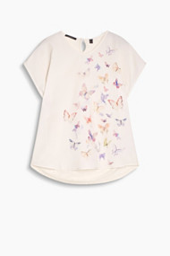 Esprit Soepele blouseachtige top met vlinderprint Sand for Women