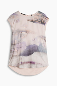 Esprit Blouseshirt met folieprint, materiaalmix Light Pink for Women