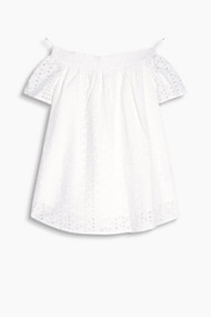 Esprit Offshoulder blouse van 100% katoen Off White for Women