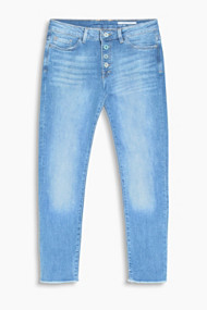 Esprit Cropped jeans van katoen Blue Light Washed for Women