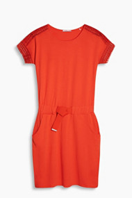 Esprit Jersey jurk met borduursel Orange Red for Women