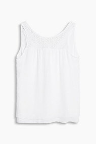 Esprit Soepele laagjestop met kant White for Women