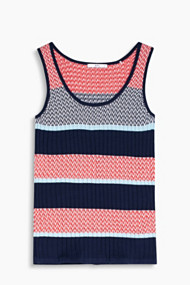 Esprit Top van ribtricot van 100% katoen Navy for Women