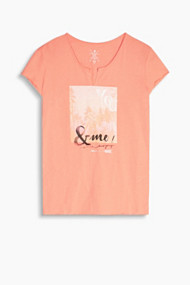 Esprit T-shirt met print en noppenstructuur Red Orange for Women
