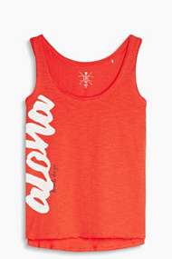 Esprit Tanktop met opschrift, 100% katoen Orange Red for Women