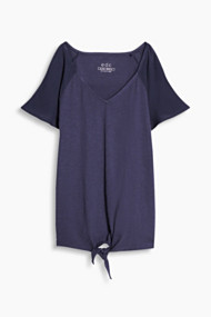 Esprit T-shirt van een materiaalmix Dark Blue for Women