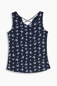 Esprit Top met print van 100% katoen Dark Blue for Women