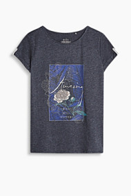 Esprit T-shirt met romantische glitterprint Dark Blue for Women