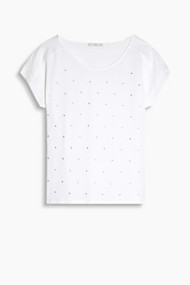 Esprit T-shirt met kleine, stervormige studs Off White for Women