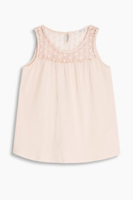 Esprit Jersey top met chique gehaakte kant Pastel Pink for Women