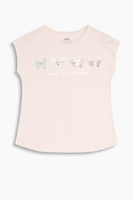 Esprit T-shirt met glansprint van katoen Pastel Pink for Women
