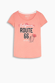 Esprit Shirt met print, van katoenmix Salmon for Women