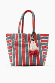 Esprit Gestreepte shopper van katoen-canvas Blue for Women